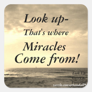 LOOK UP  SQUARE STICKER