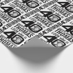 Look who is 40 photo brother mono 40th birthday wrapping paper<br><div class="desc">Fun 40th personalized photo black and white birthday wrap. Personalize this birthday wrapping paper with a photograph of the birthday boy or girl in the middle of the number 0 and your own name or relation. Great idea for adding some fun to a milestone fortieth birthday gift. Other matching items...</div>