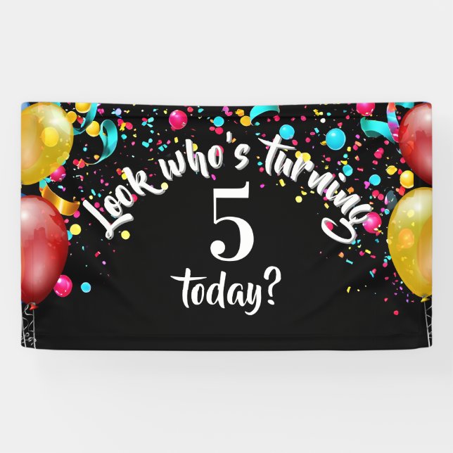 Look Who’s Turning Birthday Banner – Customisable  (Horizontal)