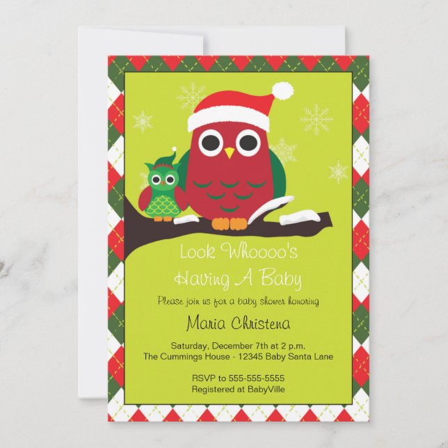 Look Whoooo's Having A Baby Shower Invitation (Front)