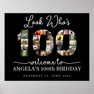 look who's 100 Customizable Photo Collage sign