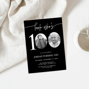 Look Who's 100   Photo 100th Birthday Invite