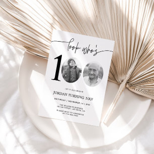 Look Who's 100   Photo 100th Birthday Invite