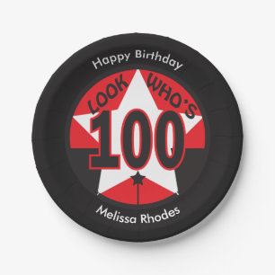 Look Who's 100 Years Old   100th Birthday Paper Plate