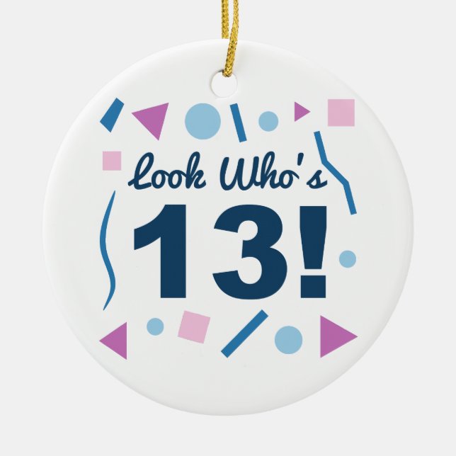 Look Who's 13 Ceramic Tree Decoration (Front)