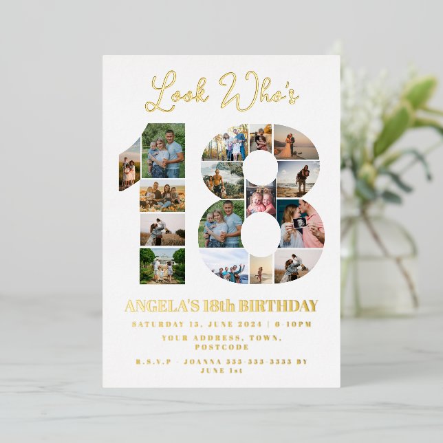 look who's 18 Photo Collage teenager birthday (Standing Front)