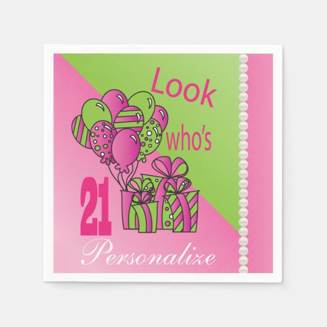 Look Who's 21 | 21st Birthday Napkin (Front)