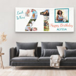 Look Who's 21 Photo Collage 21st Birthday Party<br><div class="desc">Custom 21st birthday banner which you can personalise with a name and some of your favourite photos. The photo template displays your pictures in a photo collage which forms the number 21 as well as one main square picture. The design reads "look who's 21 .. Happy Birthday [your name]".</div>