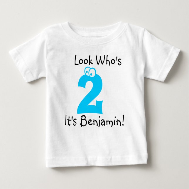 Look Who's 2 Customisable Birthday Tshirt (Front)
