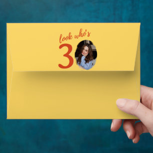 Look Who's 30 Photo Birthday Yellow Design Envelope