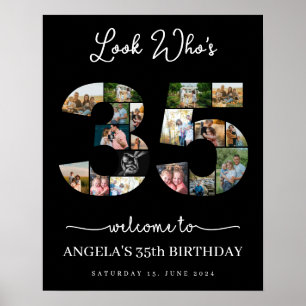 look who's 35 Customizable Photo Collage sign