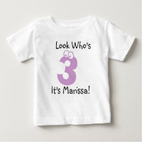 Look Who's 3 Customisable Birthday Tshirt