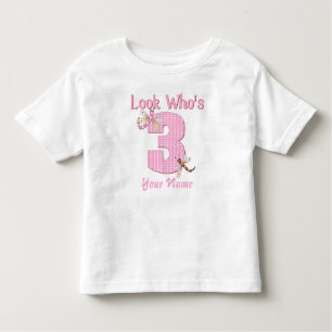 Look who's 3 pink dragonfly t-shirt
