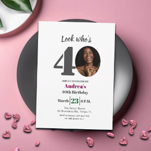 Look who's 40! Birthday Party Photo Invitation