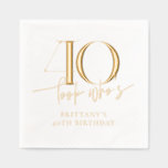 Look Who's 40 Funny Simple 40th Birthday Foil Napkins<br><div class="desc">Look Who's 40 Funny Simple 40th Birthday Foil Napkins</div>
