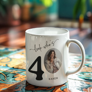 'Look Who's 40' Stylish 40th Birthday Coffee Mug