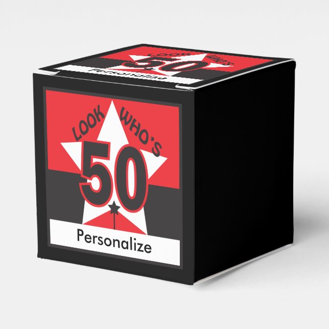 Look Who's 50 Birthday Favour Box (Front Side)