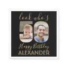 Look Who's 50 Black & Gold Fiftieth Birthday Photo