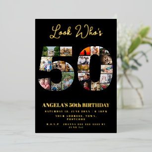 look who's 50 happy 50th birthday Photo Collage