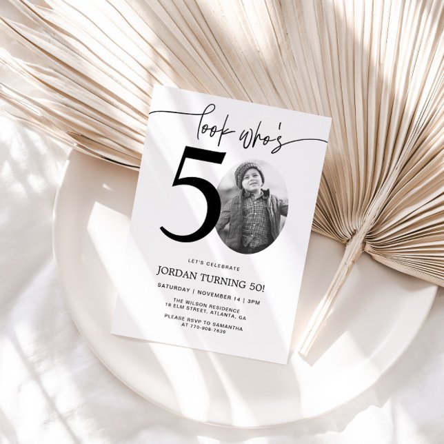 Look Who's 50 | Photo 50th Birthday Invite (Creator Uploaded)