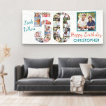 Look Who's 50 Photo Collage 50th Birthday Party Banner<br><div class="desc">Custom 50th birthday banner which you can personalise with a name and some of your favourite photos. The photo template displays your pictures in a photo collage which forms the number 50 as well as one main square picture. The design reads "look who's 50 .. Happy Birthday [your name]".</div>