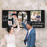 Look Who's 50 Photo Collage Black 50th Birthday Banner<br><div class="desc">Custom 50th birthday banner which you can personalise with a name and some of your favourite photos. The photo template displays your pictures in a photo collage which forms the number 50 as well as one main square picture. The design reads "look who's 50 .. Happy Birthday [your name]".</div>