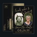 Look Who's 60 Birthday Party Save The Date 2 Photo Announcement Postcard<br><div class="desc">Look who's turning 60! Invite family and friends to an upcoming 60th birthday celebration with custom photo save the date party invitation postcards. Pictures and wording on this template are simple to personalise. (IMAGE PLACEMENT TIP: An easy way to position a photo exactly how you want is to crop it...</div>