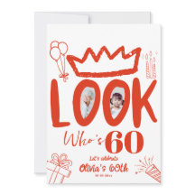 Look Who's 60 Invite! Modern Photo 60th Birthday