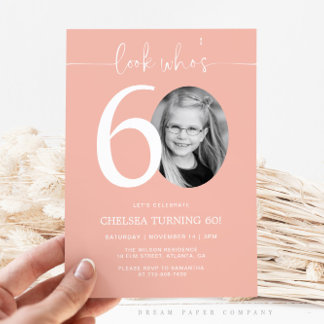 Look Who's 60 | Pink 60th Birthday Invite