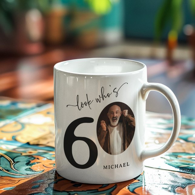 'Look Who's 60' Stylish 60th Birthday Coffee Mug (Creator Uploaded)