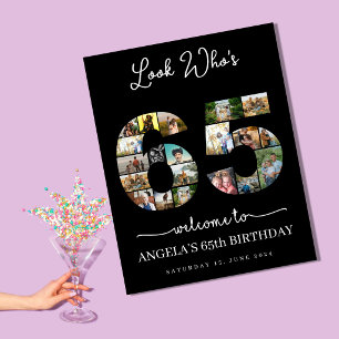 look who's 65 Customizable Photo Collage sign