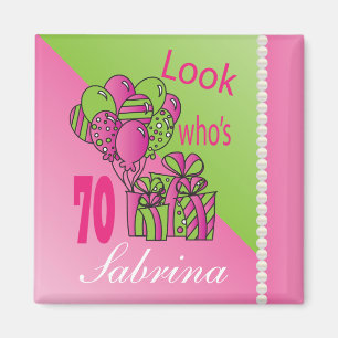 Look Who's 70 70th Birthday Personalise Magnet