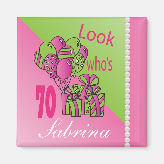 Look Who's 70 | 70th Birthday | Personalise Magnet (Front)