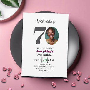 Look who's 70! Birthday Party Photo Invitation