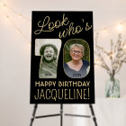 Look Who's 70 Black & Gold 2 Photo Birthday Party