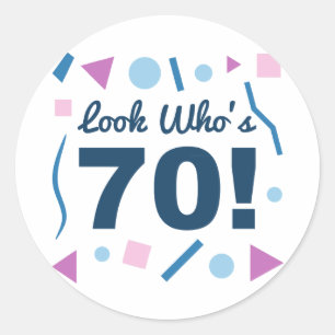 Look Who's 70 Classic Round Sticker