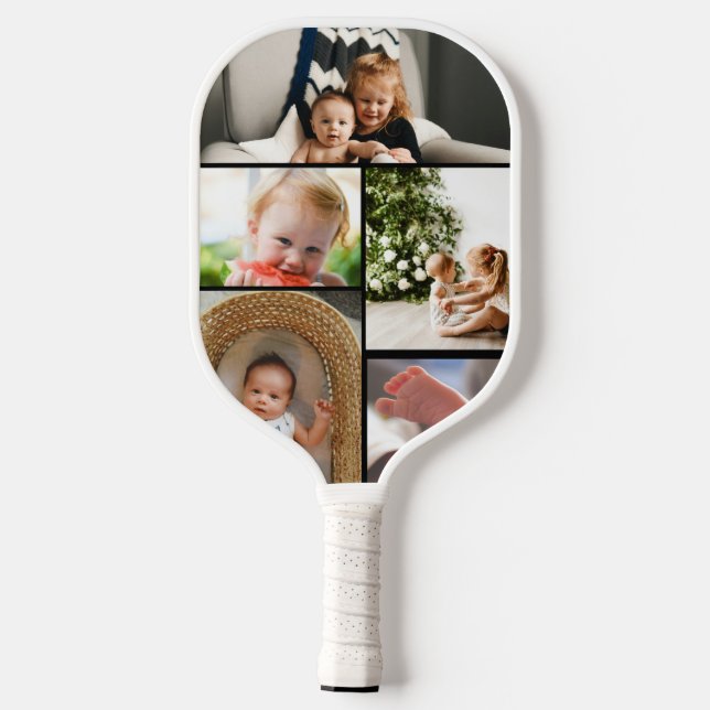 look who's 70 Customizable Photo Collage  Pickleball Paddle (Back)