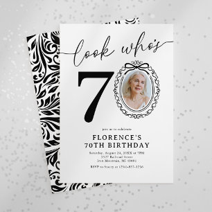 Look Who's 70! Elegant 70th Birthday Photo Invitation