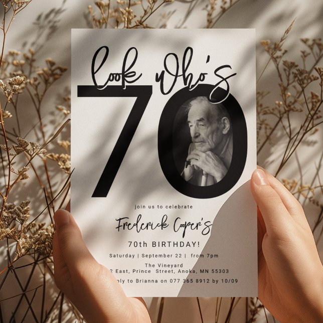 Look who's 70 | Photo 70th Birthday Invitation (Creator Uploaded)
