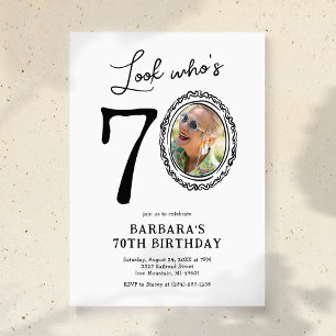 Look Who's 70 Photo Adult Birthday Invitation
