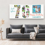 Look Who's 70 Photo Collage 70th Birthday Party Banner<br><div class="desc">Custom 70th birthday banner which you can personalise with a name and some of your favourite photos. The photo template displays your pictures in a photo collage which forms the number 70 as well as one main square picture. The design reads "look who's 70 .. Happy Birthday [your name]".</div>