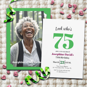 Look who's 75! Birthday Party Photo Invitation