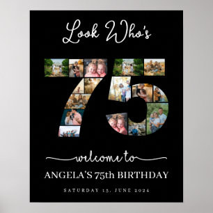 look who's 75 Customizable Photo Collage sign