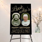 Look Who's 80 Black & Gold 2 Photo Birthday Party