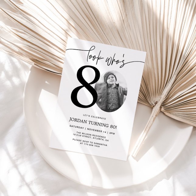 Look Who's 80 | Photo 80th Birthday Invite (Creator Uploaded)