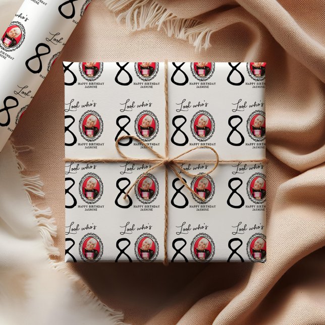 Look Who's 80! Photo Happy Birthday Wrapping Paper Sheet (Creator Uploaded)