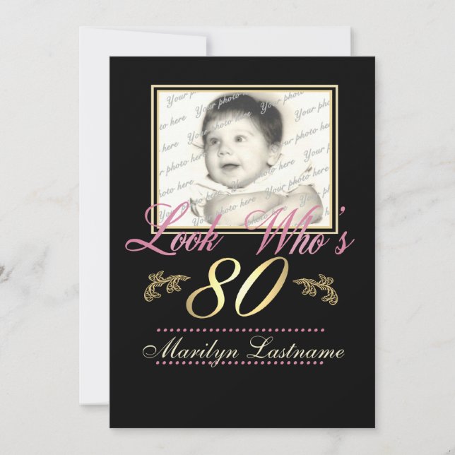 Look Who's 80 Photo Invitation (Front)