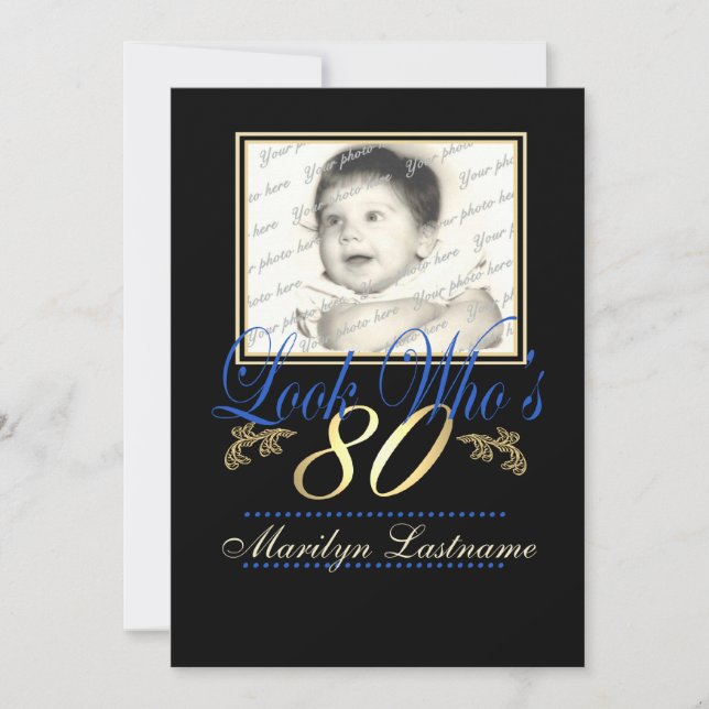 Look Who's 80 Photo Invitation (Front)