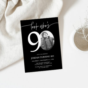 Look Who's 90 Black 90th Birthday Invite