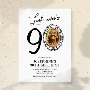 Look Who's 90 Photo Adult Birthday Invitation